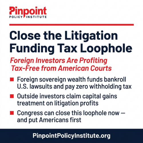 Pinpoint Policy Institute Joins Coalition Urging Congress to Close Third-Party Litigation Funding Tax Loophole