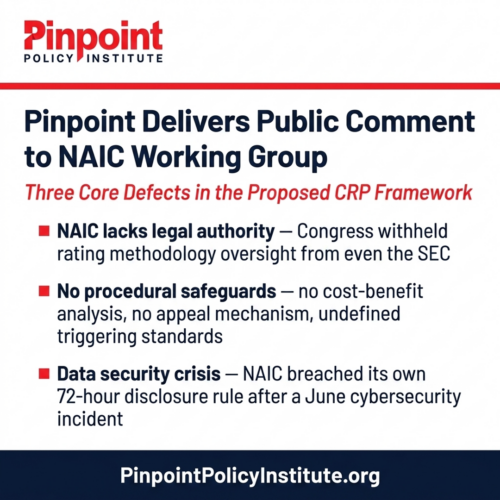 Pinpoint Delivers Public Comment at NAIC Credit Rating Provider Working Group